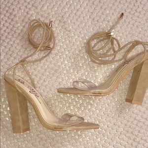 Lola shoetique clear toe strap heel
